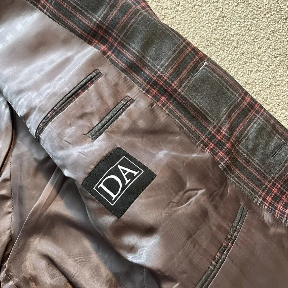 John Cena Own David Alan Holland Sherry Gray Plaid 3 Piece Suit Custom Wool